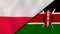 The flags of Poland and Kenya. News, reportage, business background. 3d illustration