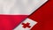 The flags of Poland and Tonga. News, reportage, business background. 3d illustration