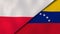The flags of Poland and Venezuela. News, reportage, business background. 3d illustration