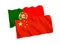 Flags of Portugal and China on a white background