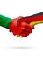 Flags Portugal, Germany countries, partnership friendship handshake concept.