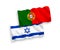 Flags of Portugal and Israel on a white background