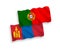 Flags of Portugal and Mongolia on a white background