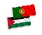 Flags of Portugal and Palestine on a white background