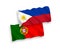 Flags of Portugal and Philippines on a white background