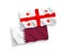 Flags of Qatar and Georgia on a white background
