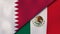 The flags of Qatar and Mexico. News, reportage, business background. 3d illustration