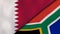 The flags of Qatar and South Africa. News, reportage, business background. 3d illustration