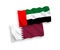 Flags of Qatar and United Arab Emirates on a white background