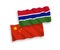 Flags of Republic of Gambia and China on a white background