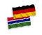 Flags of Republic of Gambia and Germany on a white background