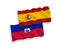 Flags of Republic of Haiti and Spain on a white background