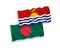 Flags of Republic of Kiribati and Bangladesh on a white background