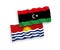 Flags of Republic of Kiribati and Libya on a white background