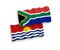 Flags of Republic of Kiribati and Republic of South Africa on a white background