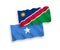 Flags of Republic of Namibia and Somalia on a white background