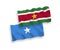 Flags of Republic of Suriname and Somalia on a white background