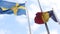 Flags of Romania and Sweden