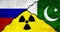 Flags of Russia, Pakistan and Nuclear symbol