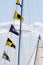 Flags signs of sailing races and regattas.