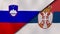 The flags of Slovenia and Serbia. News, reportage, business background. 3d illustration