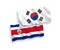 Flags of South Korea and Republic of Costa Rica on a white background