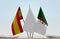 Flags of Spain and Algeria