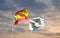 Flags of Spain and Cyprus