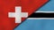 The flags of Switzerland and Botswana. News, reportage, business background. 3d illustration