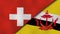 The flags of Switzerland and Brunei. News, reportage, business background. 3d illustration