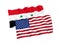 Flags of Syria and America on a white background