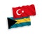 Flags of Turkey and Commonwealth of The Bahamas on a white background