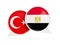 Flags of Turkey and egypt inside chat bubbles