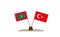Flags of Turkey and Maldive . Partnership. Background and illustrations