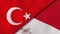 The flags of Turkey and Malta. News, reportage, business background. 3d illustration