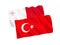 Flags of Turkey and Malta on a white background