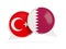 Flags of Turkey and qatar inside chat bubbles