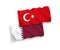 Flags of Turkey and Qatar on a white background