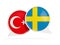 Flags of Turkey and sweden inside chat bubbles