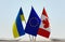 Flags of Ukraine EU and Canada