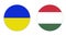 The flags of Ukraine and Hungary are combined in one photo