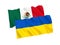 Flags of Ukraine and Mexico on a white background