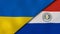 The flags of Ukraine and Paraguay. News, reportage, business background. 3d illustration