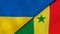 The flags of Ukraine and Senegal. News, reportage, business background. 3d illustration