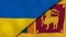The flags of Ukraine and Sri Lanka. News, reportage, business background. 3d illustration