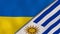 The flags of Ukraine and Uruguay. News, reportage, business background. 3d illustration