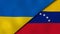 The flags of Ukraine and Venezuela. News, reportage, business background. 3d illustration