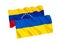 Flags of Ukraine and Venezuela on a white background