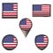 Flags of the United States of Amerika Icons set image