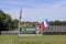 flags upside down in Wezep and Oldebroek with protest farmers signs